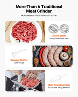 VEVOR Commercial Electric Meat Grinder 5.5 Lbs/Min Sausage Stuffer Maker Kitchen - Side View