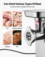 VEVOR Commercial Electric Meat Grinder 5.5 Lbs/Min Sausage Stuffer Maker Kitchen - Top-Down View