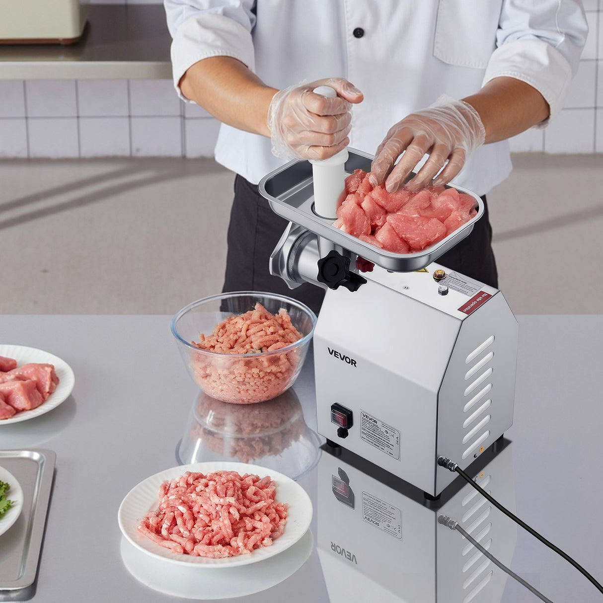 VEVOR Commercial Electric Meat Grinder 5.5 Lbs/Min Sausage Stuffer Maker Kitchen
