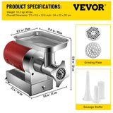 VEVOR Electric Meat Grinder Machine Electric Meat Mincer 661 Lbs/Hour 1100W - Close-Up Angle