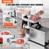 VEVOR Commercial Electric Meat Grinder 5 Lbs/Min Sausage Stuffer Maker Kitchen - Front View