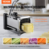 French Fry Cutter, Potato Slicer with 1/2-Inch and 3/8-Inch Stainless Steel Blades, Manual Potato Cutter Chopper with Suction Cups, Great for Potato, French Fries, Cucumber, Vegetables, Carrot - Front View