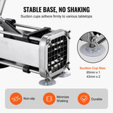 French Fry Cutter, Potato Slicer with 1/2-Inch and 3/8-Inch Stainless Steel Blades, Manual Potato Cutter Chopper with Suction Cups, Great for Potato, French Fries, Cucumber, Vegetables, Carrot - 45-Degree Angle