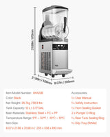 VEVOR 12L Commercial Slushy Machine Margarita Smoothie Frozen Drink Maker - Close-Up Angle