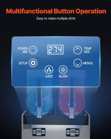 VEVOR 12Lx2 Tank Commercial Slushy Machine Margarita Smoothie Frozen Drink Maker - Side View