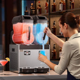 VEVOR 12Lx2 Tank Commercial Slushy Machine Margarita Smoothie Frozen Drink Maker - Rear View
