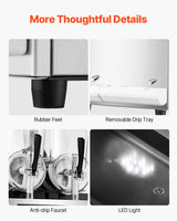 VEVOR 12Lx2 Tank Commercial Slushy Machine Margarita Smoothie Frozen Drink Maker - Rear View