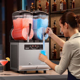 VEVOR 12Lx2 Tank Commercial Slushy Machine Margarita Smoothie Frozen Drink Maker - Low Angle