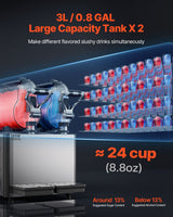 VEVOR 3Lx2 Tank Commercial Slushy Machine Margarita Smoothie Frozen Drink Maker