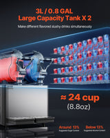 VEVOR 3Lx2 Tank Commercial Slushy Machine Margarita Smoothie Frozen Drink Maker - Front View