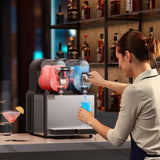 VEVOR 3Lx2 Tank Commercial Slushy Machine Margarita Smoothie Frozen Drink Maker - Close-Up Angle