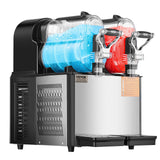 VEVOR 3Lx2 Tank Commercial Slushy Machine Margarita Smoothie Frozen Drink Maker - Low Angle
