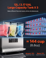 VEVOR 12Lx3 Tank Commercial Slushy Machine Margarita Smoothie Frozen Drink Maker