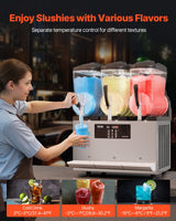 VEVOR 12Lx3 Tank Commercial Slushy Machine Margarita Smoothie Frozen Drink Maker - Side View