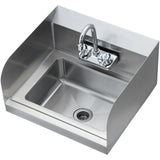 VEVOR Commercial Hand Sink with Faucet and Side Splash, NSF Stainless Steel Sink for Washing, Small Hand Washing Sink, Wall Mount Hand Basin for Restaurant, Kitchen, Bar, Garage and Home, 43x33 cm - Extra Image