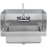 VEVOR Commercial Hand Sink with Faucet and Side Splash, NSF Stainless Steel Sink for Washing, Small Hand Washing Sink, Wall Mount Hand Basin for Restaurant, Kitchen, Bar, Garage and Home, 43x33 cm - Extra Image