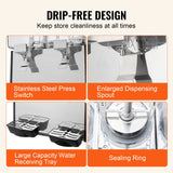 VEVOR Commercial Beverage Dispenser 18L x 2 Tanks Cold Juice Ice Drink Dispenser - 45-Degree Angle