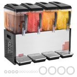 VEVOR Commercial Beverage Dispenser, 4 Tanks 12 L Per Tank Juice Dispenser, 510W Stainless Steel Ice Tea Drink Machine with 7℃-12℃ Cooling Temperature, for Cold Drink Restaurant Bar Party - Extra Image