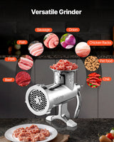 VEVOR Heavy Duty Meat Grinder Manual Sausage Filler Stainless Steel with Clamp - Rear View