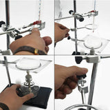 VEVOR Laboratory Grade Metalware Set - Support Stand Premium Iron Material Laboratory Stand Support Lab Clamp Flask Clamp Condenser Stand 60cm - Rear View