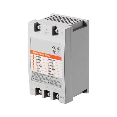 3 Phase Converter- 7.5HP 23A 220V Single Phase to 3 Phase Converter, Digital Phase Shifter for Residential & Light Commercial Use, 220V Input/Output (One DPS Must Be Used on One Motor Only)