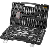 VEVOR Tap and Die Set, 116-Piece Include Metric and SAE Size, Bearing Steel Taps and Dies, Essential Threading Tool for Cutting External Internal