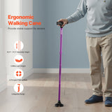 VEVOR Walking Cane Folding Walking Stick 8-Level Height 4-Pronged Pivoting Base - Front View