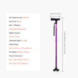 VEVOR Walking Cane Folding Walking Stick 8-Level Height 4-Pronged Pivoting Base - Close-Up Angle