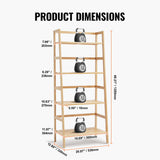 VEVOR Bamboo Bookshelf 4 Tiers Bamboo Ladder Bookshelf Trapezoid Storage Rack - Side View