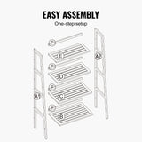 VEVOR Bamboo Bookshelf 4 Tiers Bamboo Ladder Bookshelf Trapezoid Storage Rack - Rear View