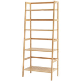VEVOR Bamboo Bookshelf 4 Tiers Bamboo Ladder Bookshelf Trapezoid Storage Rack - Extra Image