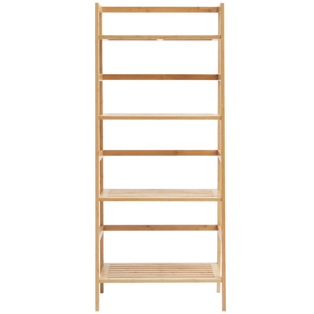 VEVOR Bamboo Bookshelf 4 Tiers Bamboo Ladder Bookshelf Trapezoid Storage Rack