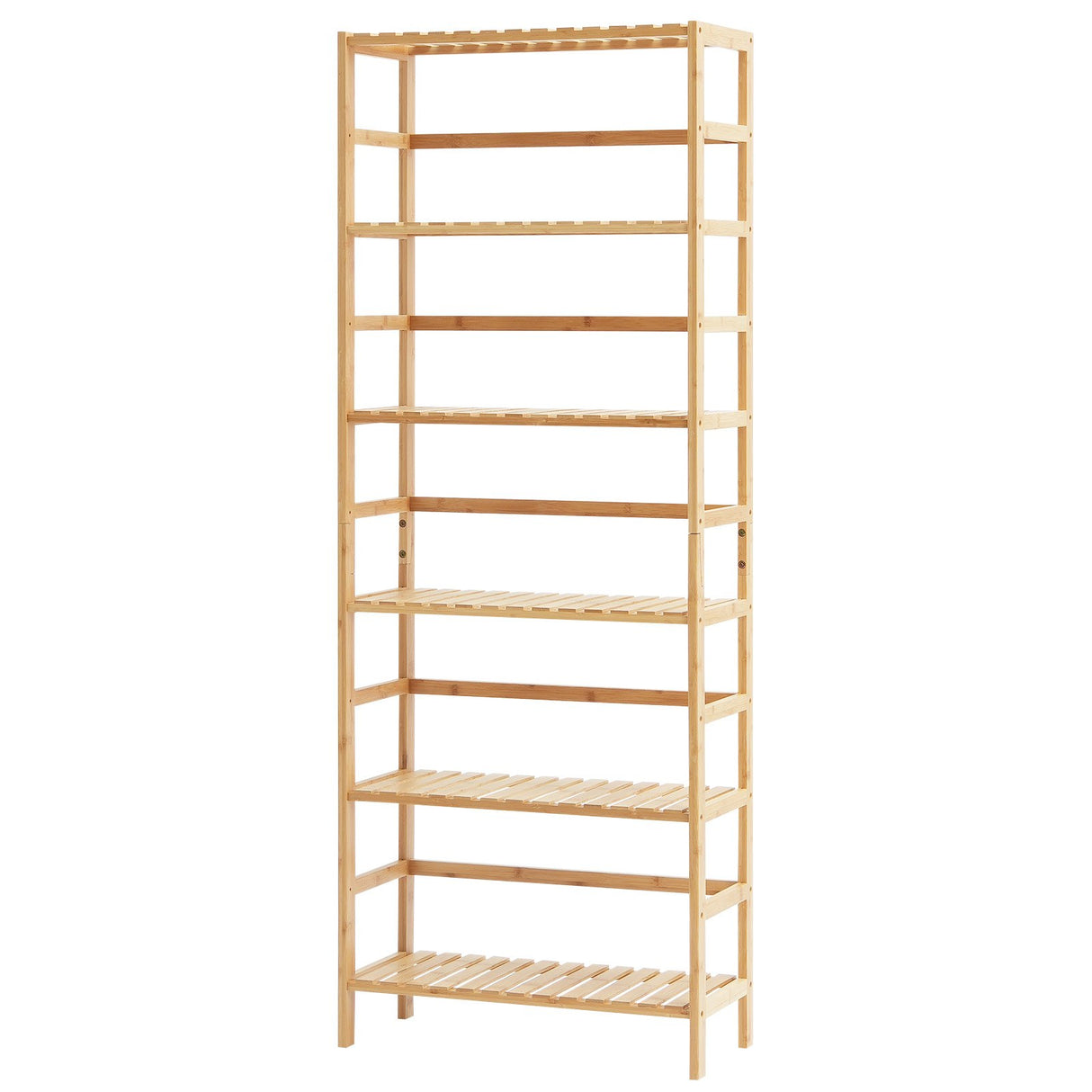 VEVOR Bamboo Bookshelf 6 Tiers Bamboo Ladder Bookcase Rectangle Storage Rack