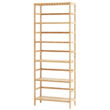 VEVOR Bamboo Bookshelf 6 Tiers Bamboo Ladder Bookcase Rectangle Storage Rack