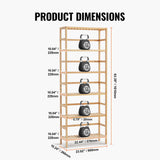 VEVOR Bamboo Bookshelf 6 Tiers Bamboo Ladder Bookcase Rectangle Storage Rack - Side View