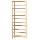 VEVOR Bamboo Bookshelf 6 Tiers Bamboo Ladder Bookcase Rectangle Storage Rack - Low Angle