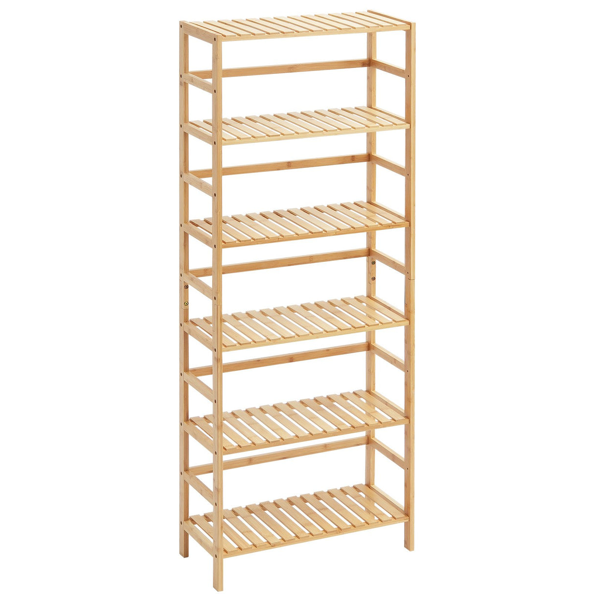 VEVOR Bamboo Bookshelf 6 Tiers Bamboo Ladder Bookcase Rectangle Storage Rack