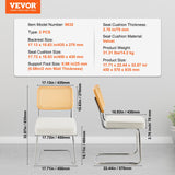 VEVOR Rattan Chairs Set of 2 Mid Century Modern Dining Chair Upholstered Velvet Accent Chair with Rattan Back Retro Dining Room Kitchen Chair for Living Room Bedroom Reading Room Office White - Close-Up Angle