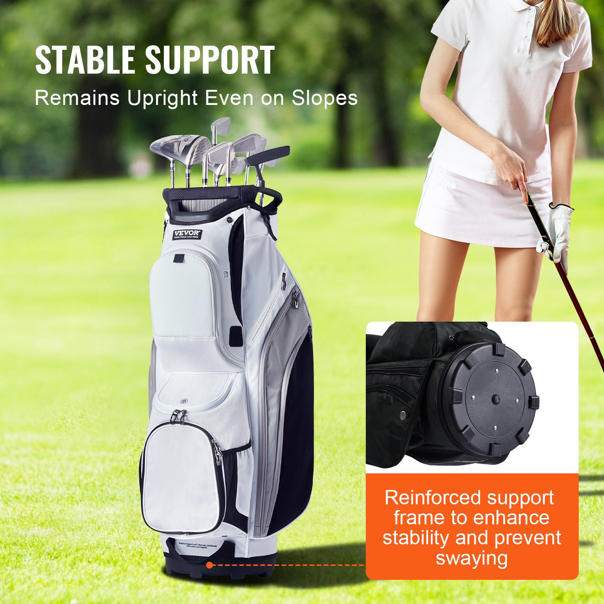 VEVOR Golf Cart Bag with 14 Way Organizer Divider Top, 36??13 Pockets Premium Nylon Cart Bag, Durable Golf Bags with Handles & Dust Cover & Detachable