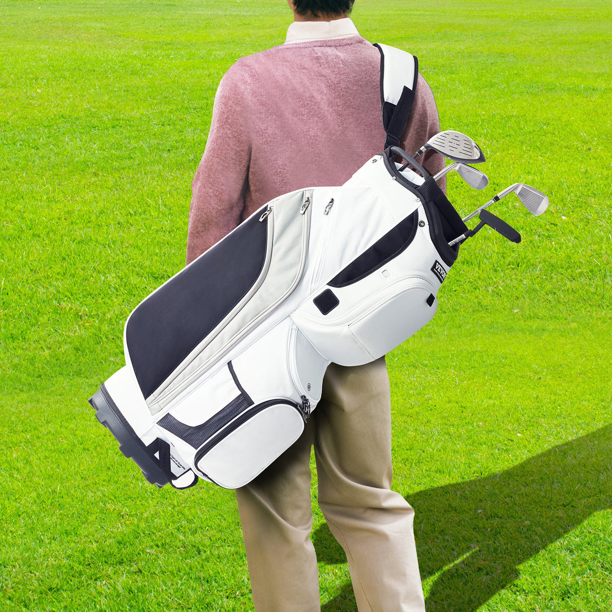 VEVOR Golf Cart Bag with 14 Way Organizer Divider Top, 36??13 Pockets Premium Nylon Cart Bag, Durable Golf Bags with Handles & Dust Cover & Detachable