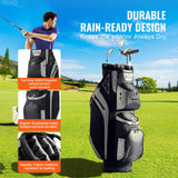 VEVOR Golf Cart Bag with 14 Way Organizer Divider Top, 13 Pockets Premium Cart Bag, Durable 600D Polyester Fabric Golf Bags with Handles & Dust Cover