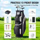 VEVOR Golf Cart Bag with 14 Way Organizer Divider Top, 13 Pockets Premium Cart Bag, Durable 600D Polyester Fabric Golf Bags with Handles & Dust Cover
