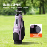 VEVOR Golf Cart Bag with 14 Way Organizer Divider Top, 36” Multiple Pockets Premium Cart Bag, Durable Golf Bags with Handles & Dust Cover & Detachable Strap for Men & Women, Black Purple - Rear View