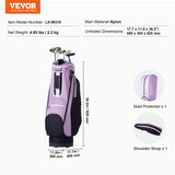 VEVOR Golf Cart Bag with 14 Way Organizer Divider Top, 36” Multiple Pockets Premium Cart Bag, Durable Golf Bags with Handles & Dust Cover & Detachable Strap for Men & Women, Black Purple - Close-Up Angle