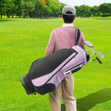 VEVOR Golf Cart Bag with 14 Way Organizer Divider Top, 36” Multiple Pockets Premium Cart Bag, Durable Golf Bags with Handles & Dust Cover & Detachable Strap for Men & Women, Black Purple - Low Angle
