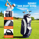 VEVOR Golf Cart Bag with 14 Way Organizer Divider Top, 36” Multiple Pockets Premium Nylon Cart Bag, Durable Golf Bags with Handles & Dust Cover & Detachable Straps for Men & Women, Black Color-Block - Side View