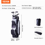 VEVOR Golf Cart Bag with 14 Way Organizer Divider Top, 36” Multiple Pockets Premium Nylon Cart Bag, Durable Golf Bags with Handles & Dust Cover & Detachable Straps for Men & Women, Black Color-Block - Close-Up Angle