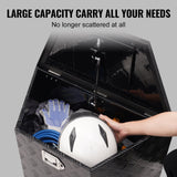 VEVOR Trailer Tongue Box, Aluminum Alloy Diamond Plate Tongue Box Tool Chest, Heavy Duty Trailer Box Storage with Lock and Keys, for Pickup Truck, RV, Trailer, 737 x 410 x 460 mm/29x16.5x18inch - Side View