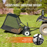 VEVOR Tow-Behind Lawn Sweeper 132cm Leaf Yard Collector 26 cu.ft. Adjustable - Side View