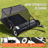 VEVOR Tow-Behind Lawn Sweeper 132cm Leaf Yard Collector 26 cu.ft. Adjustable - Top-Down View